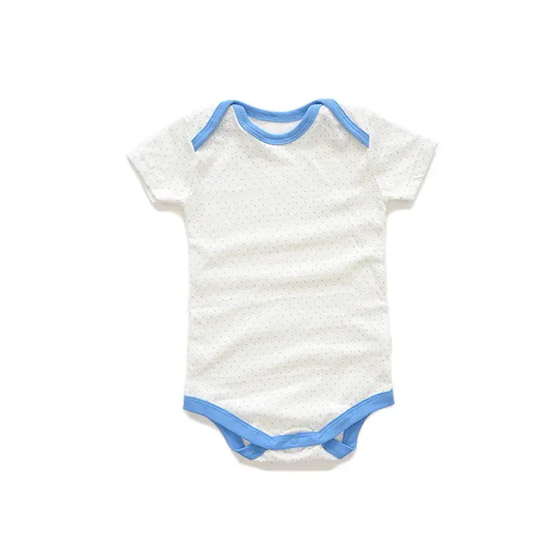 Baby Cotton Vest White Blue Summer Climbing Suit - Image 9