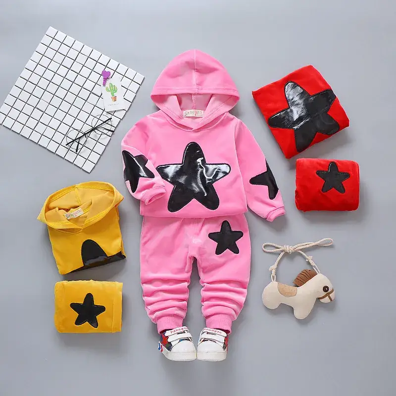 Red Star Hooded Kids Suit for Girls - Image 4