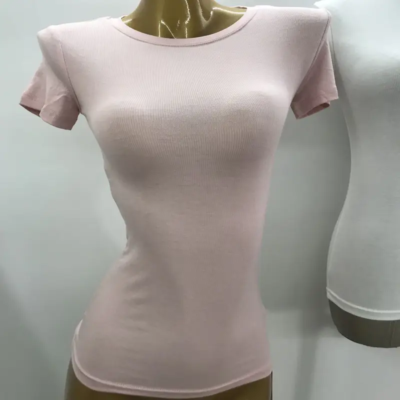K-Style Slim Fit T-Shirt Women Light Pink - Image 6