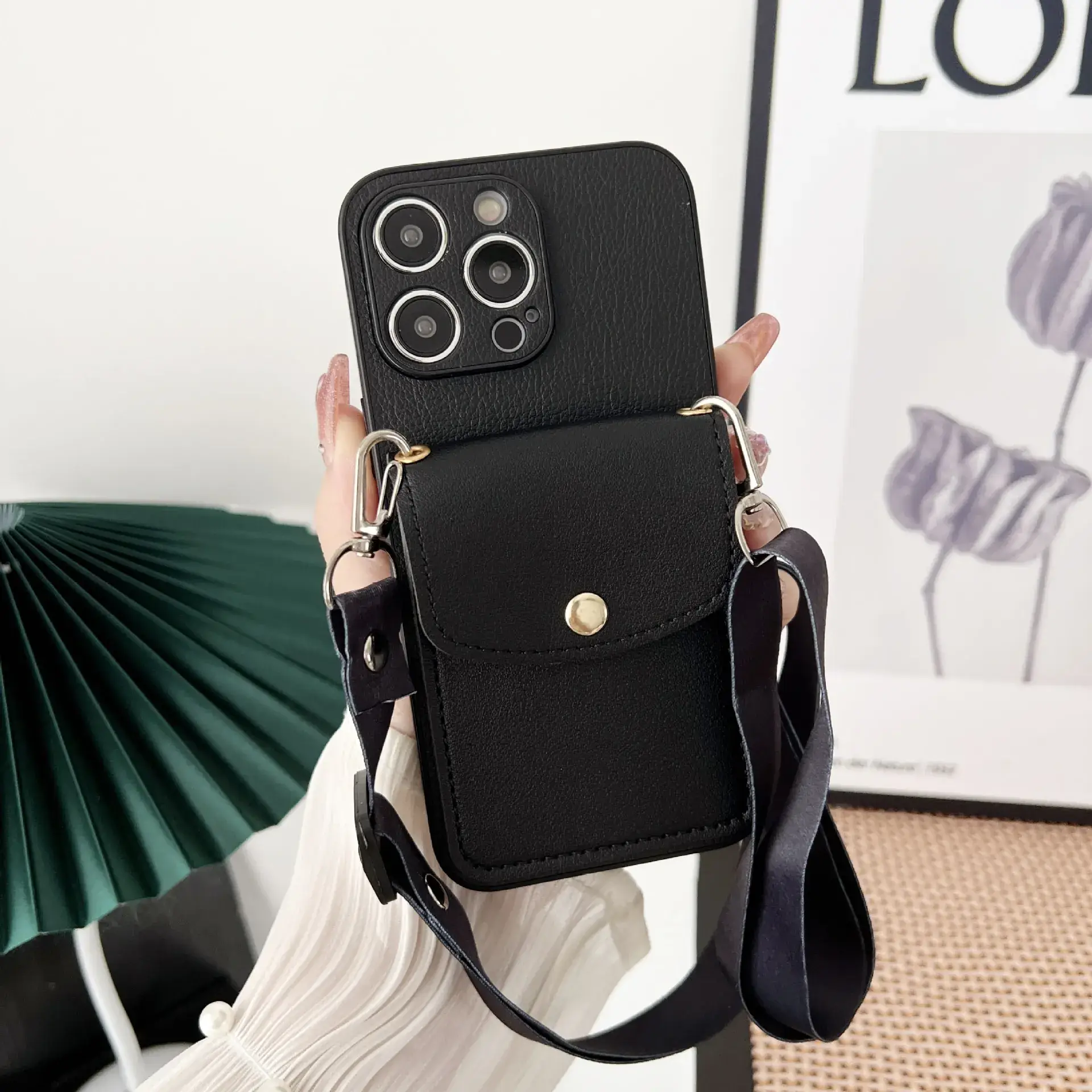 15 Crossbody Phone Case iPhone 14 Pro Max Black - Image 5