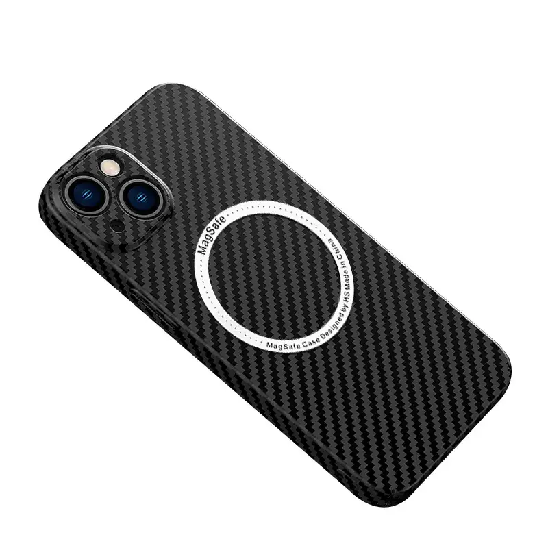 Magnetic Phone Case iPhone15 Ultra Drop Resistant Black Silver Carbon Fiber - Image 14