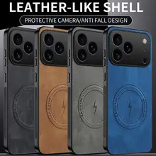 Magnetic Phone Case iPhone15 Ultra Drop Resistant Black Silver Carbon Fiber — feature 27