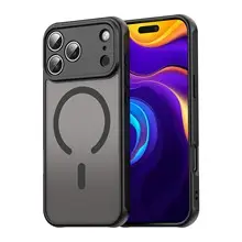 Magnetic Phone Case iPhone15 Ultra Drop Resistant Black Silver Carbon Fiber — feature 31