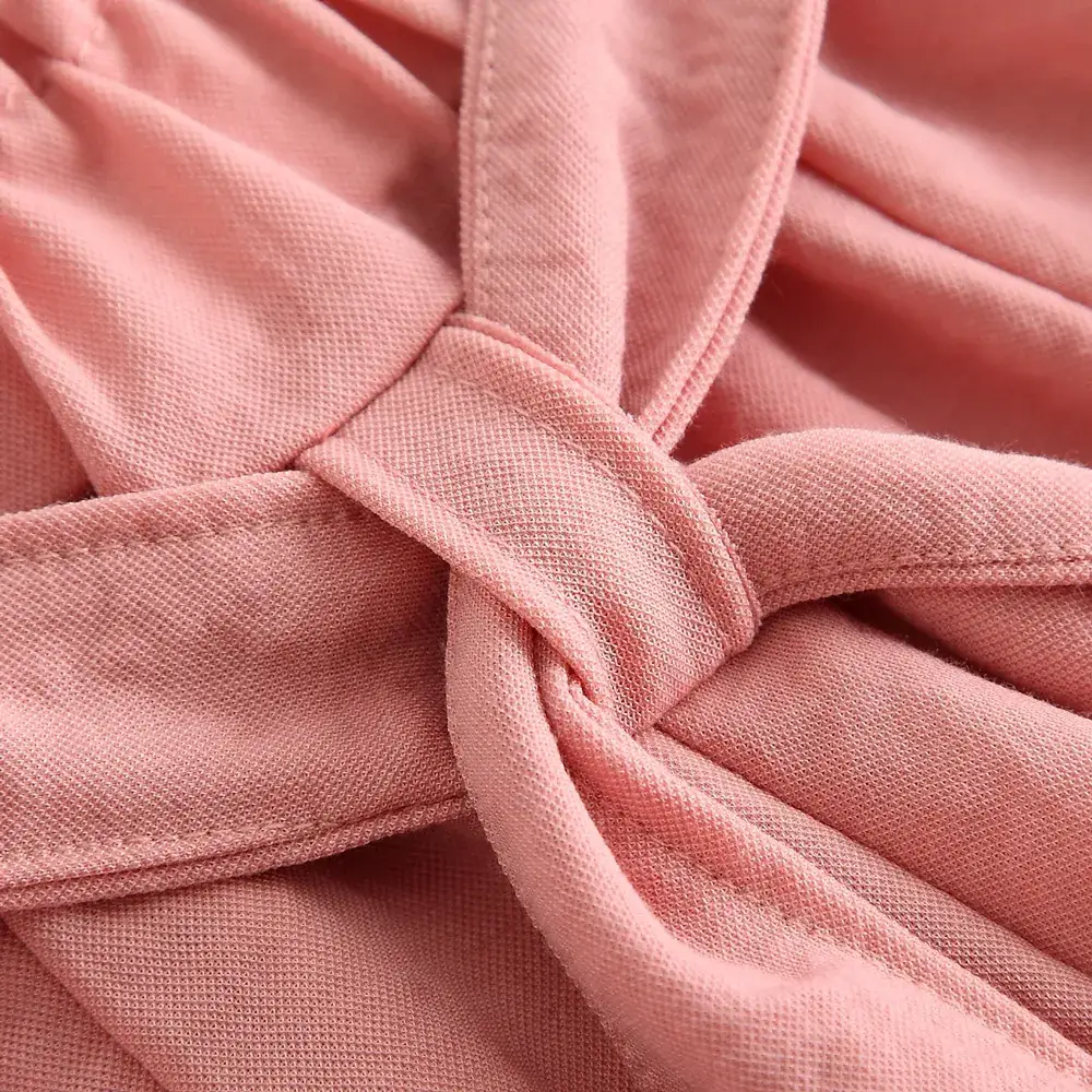 2024 Pink Bow Girls Cotton Linen Shorts Set - Image 2