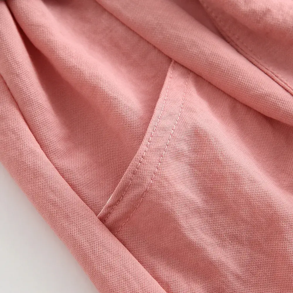 2024 Pink Bow Girls Cotton Linen Shorts Set - Image 3
