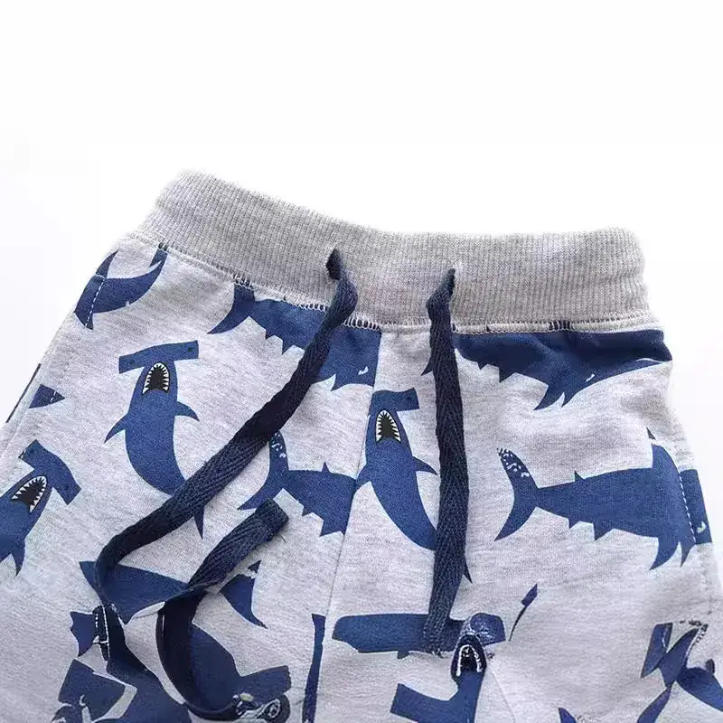 Boys Printed Shark Pants Knitted Terry Cuts Autumn Winter - Image 3