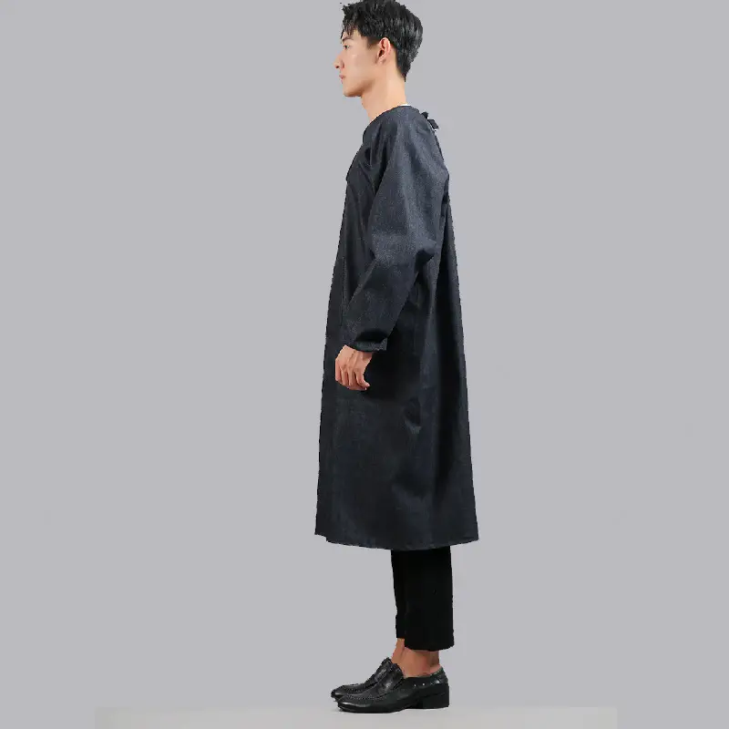 Men's Long Sleeve Denim Apron Black Protective Cover - Image 4
