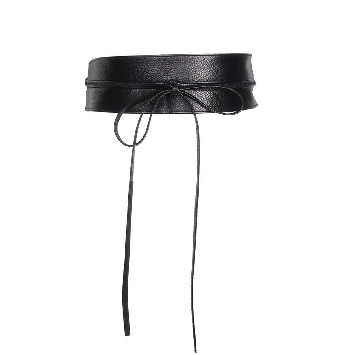 Black Wide Ribbon Bow Knot Waist Belt for Women