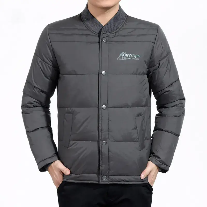 Men's Black Down Jacket Warm Thick Winter Wear Large - Image 5