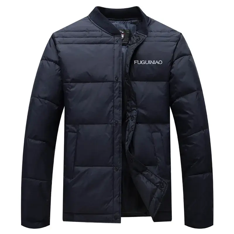 Men's Black Down Jacket Warm Thick Winter Wear Large - Image 8