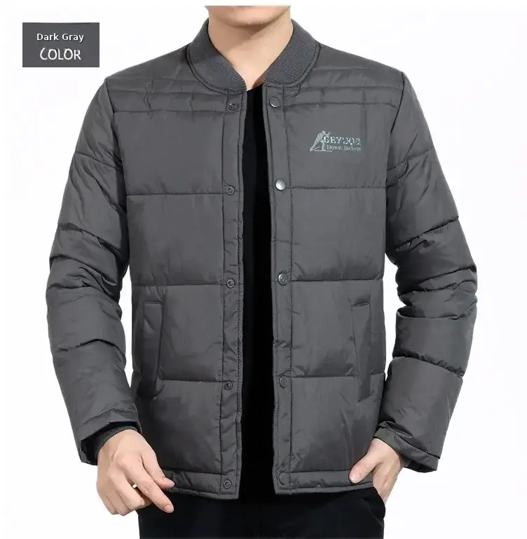 Men's Black Down Jacket Warm Thick Winter Wear Large — feature 10