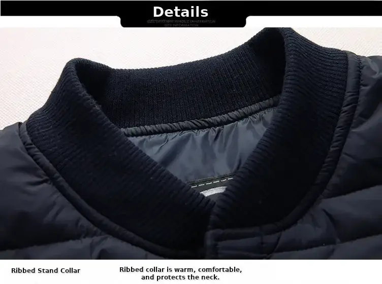 Men's Black Down Jacket Warm Thick Winter Wear Large — feature 16