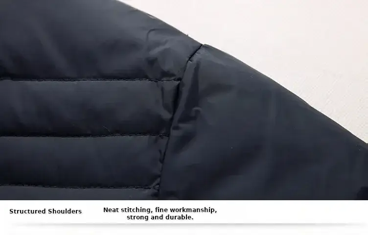 Men's Black Down Jacket Warm Thick Winter Wear Large — feature 17