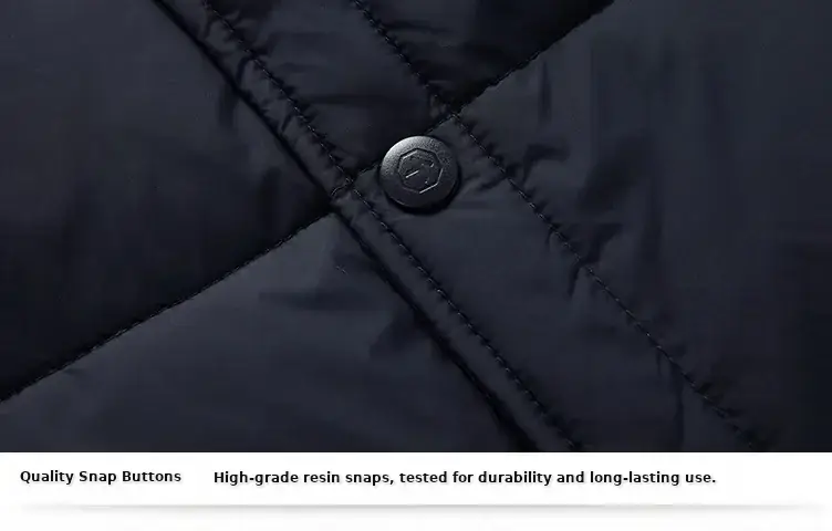 Men's Black Down Jacket Warm Thick Winter Wear Large — feature 18