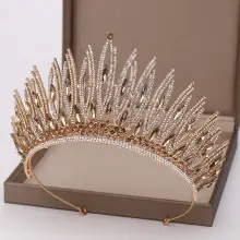 Black Baroque Queen Crown Hair Accessory for Weddings & Parties — feature 34