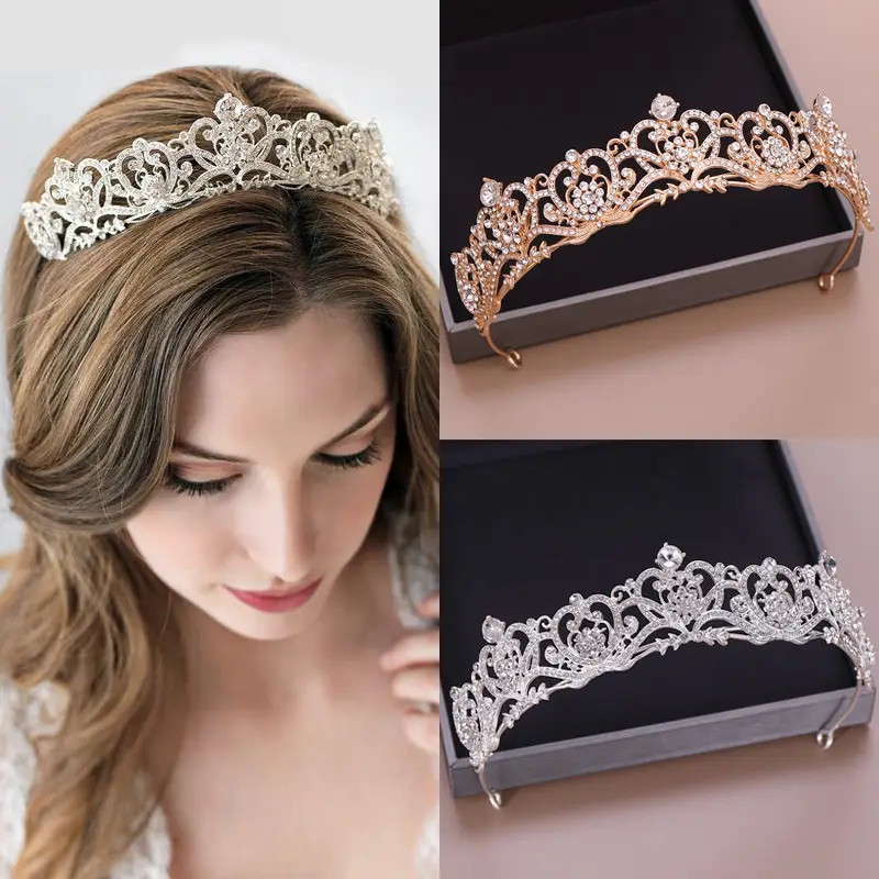 Black Baroque Queen Crown Hair Accessory for Weddings & Parties — feature 6