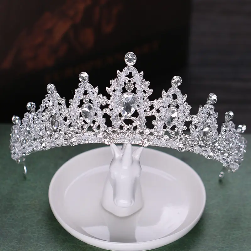 Black Baroque Queen Crown Hair Accessory for Weddings & Parties - Image 2