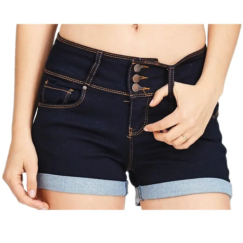 Women Denim Shorts 6 Sizes Stretch Waist Casual Hot Pants
