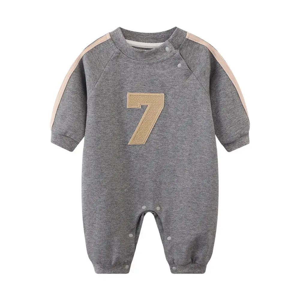 Baby Crossbody Suit Grey Numbered 7 Cotton Spring Autumn - Image 14