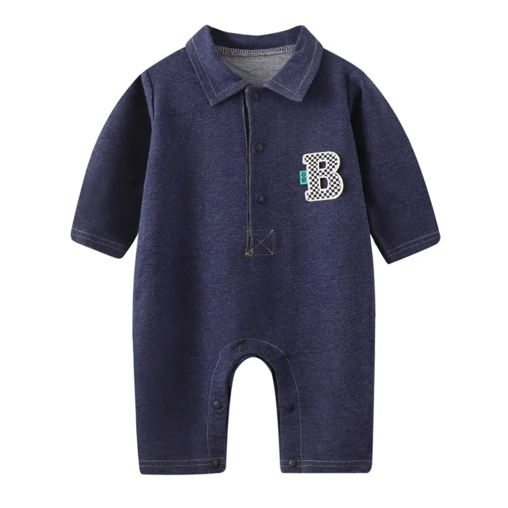 Baby Crossbody Suit Grey Numbered 7 Cotton Spring Autumn - Image 3