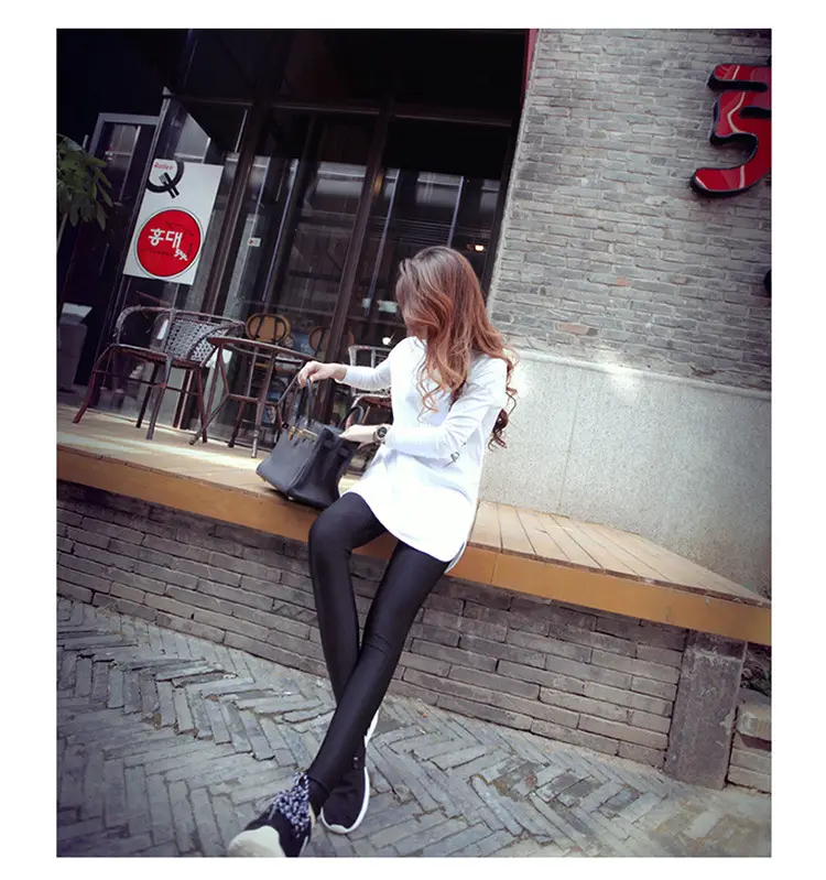 Women Korean Style Long Sleeve T-Shirt White Black — feature 10