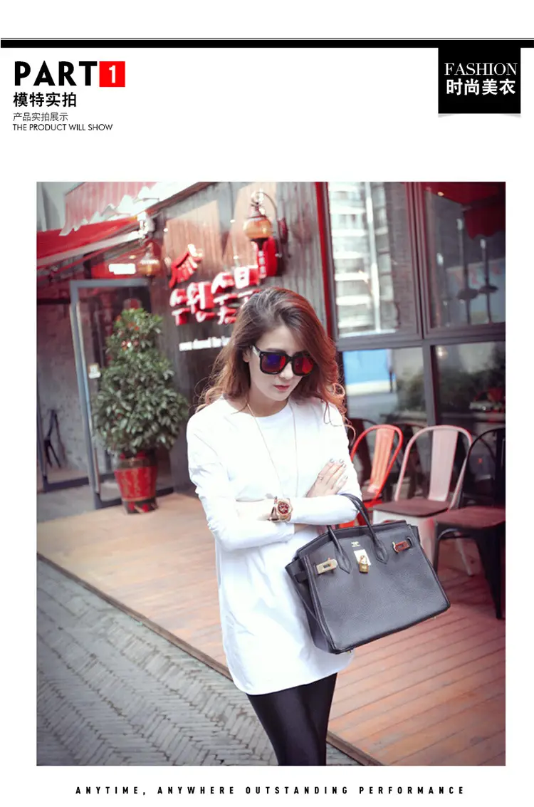 Women Korean Style Long Sleeve T-Shirt White Black — feature 8