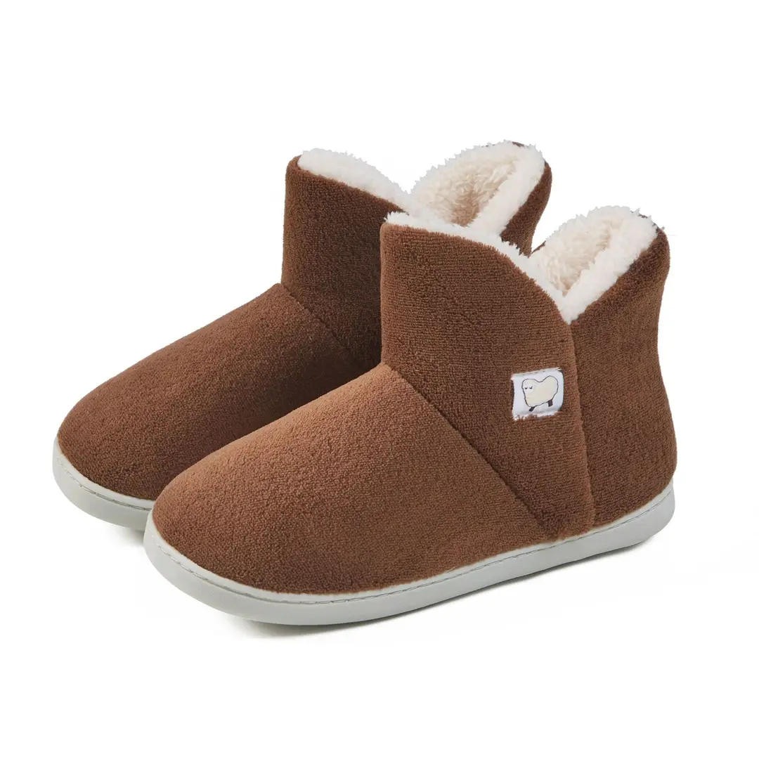 Warm Winter Soft Thick-Soled High-Top Fleece-Lined Memory Foam Home Cotton Shoes Confinement Shoes Cross-Border Cotton Slippers Amazon