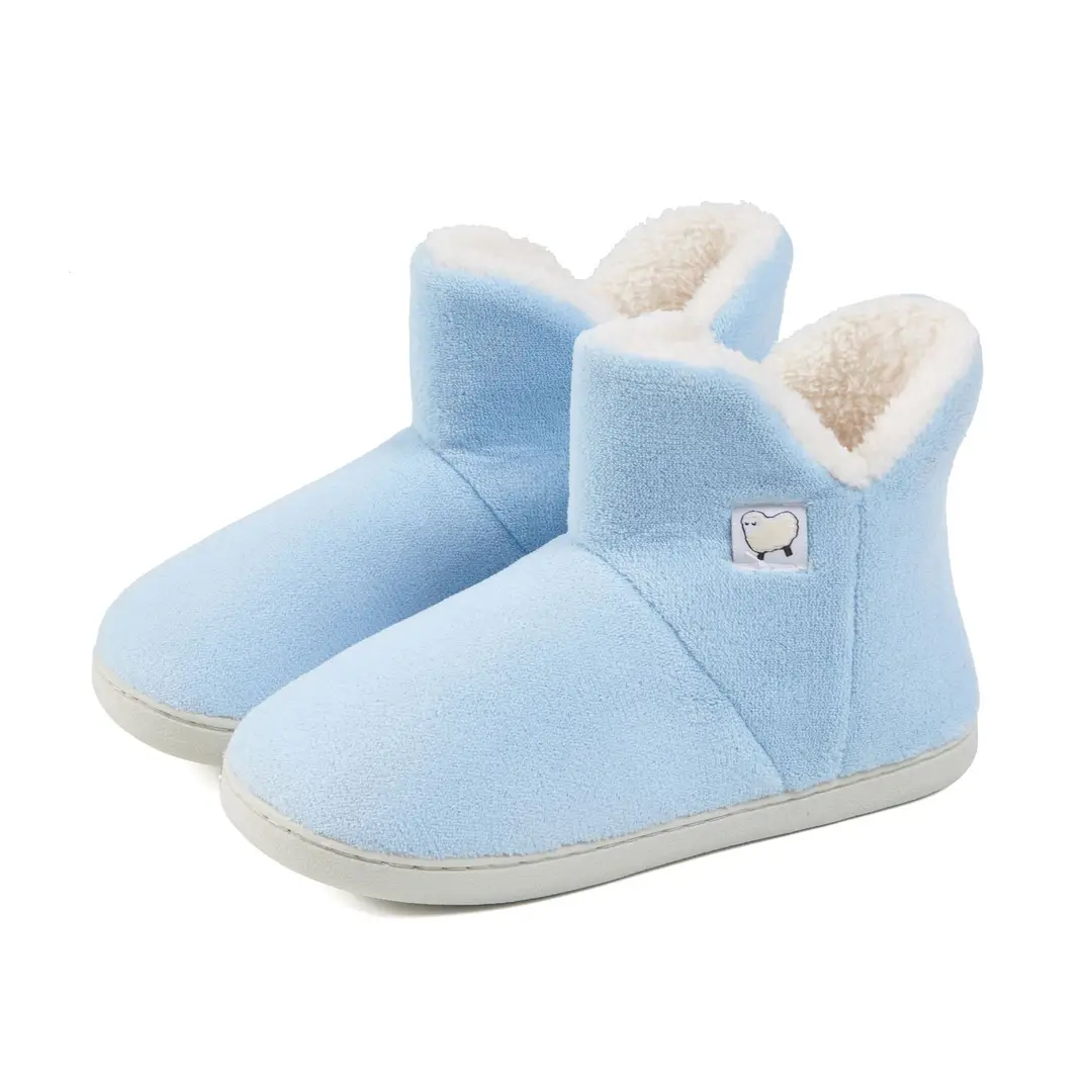 Warm Winter Soft Thick-Soled High-Top Fleece-Lined Memory Foam Home Cotton Shoes Confinement Shoes Cross-Border Cotton Slippers Amazon