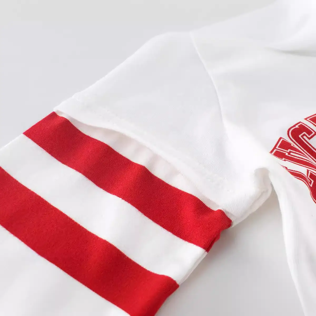 Kids Korean Style Long Sleeve T-Shirt White Red
