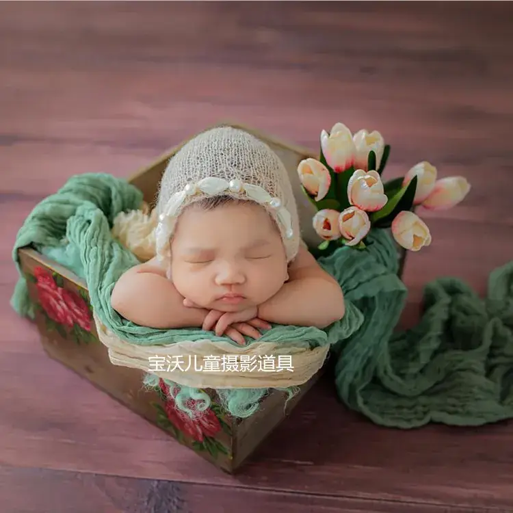 Newborn Baby Props Hat High-end Mohair White - Image 3