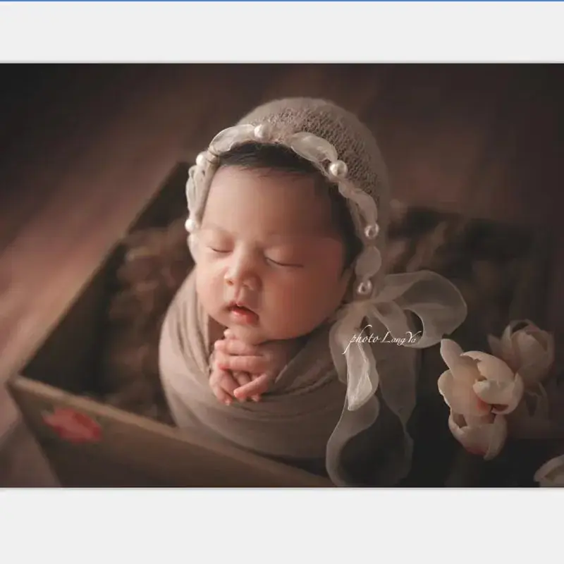 Newborn Baby Props Hat High-end Mohair White - Image 4