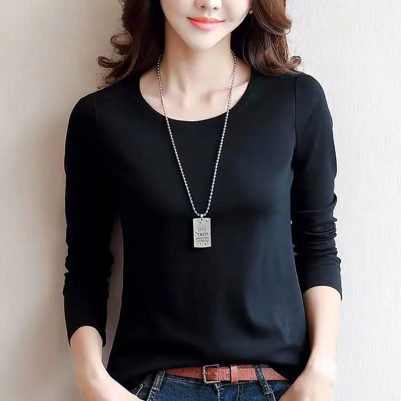 Women Black Long Sleeve Slim Fit T-Shirt - Image 6