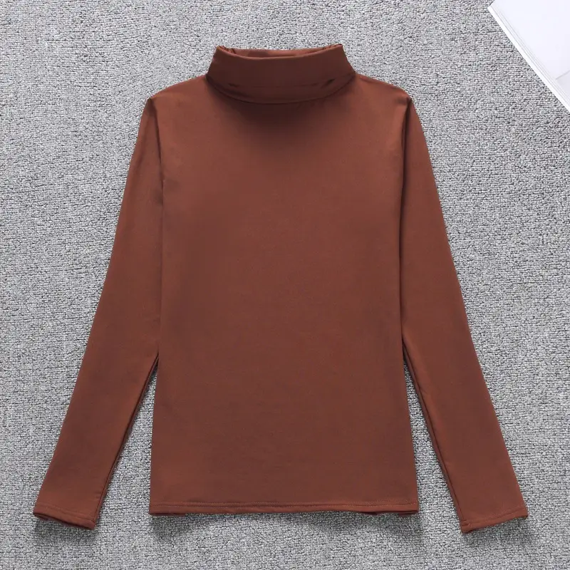 Women's Black Long Sleeve Turtleneck T-Shirt - Image 7