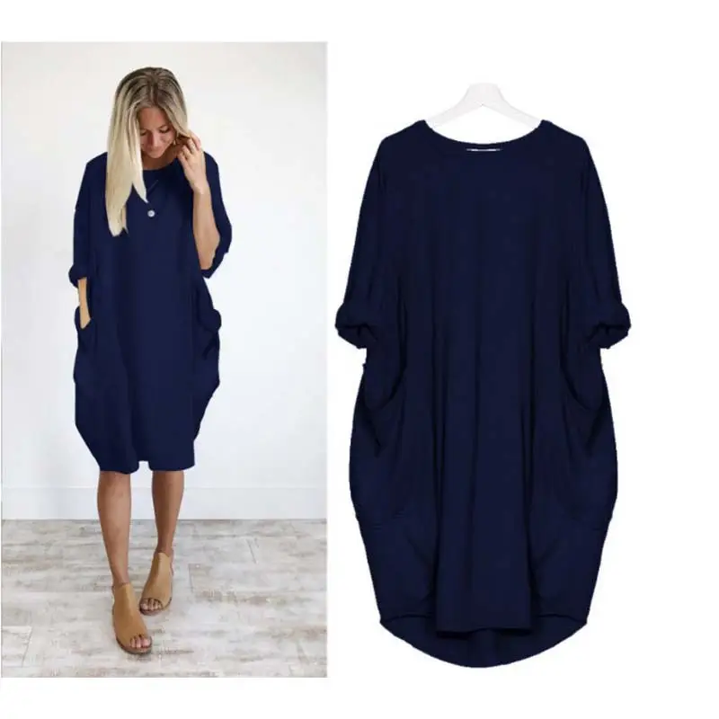 Maroon Loose Fit Round Neck Dress for Women - Image 11