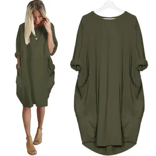 Maroon Loose Fit Round Neck Dress for Women - Image 7