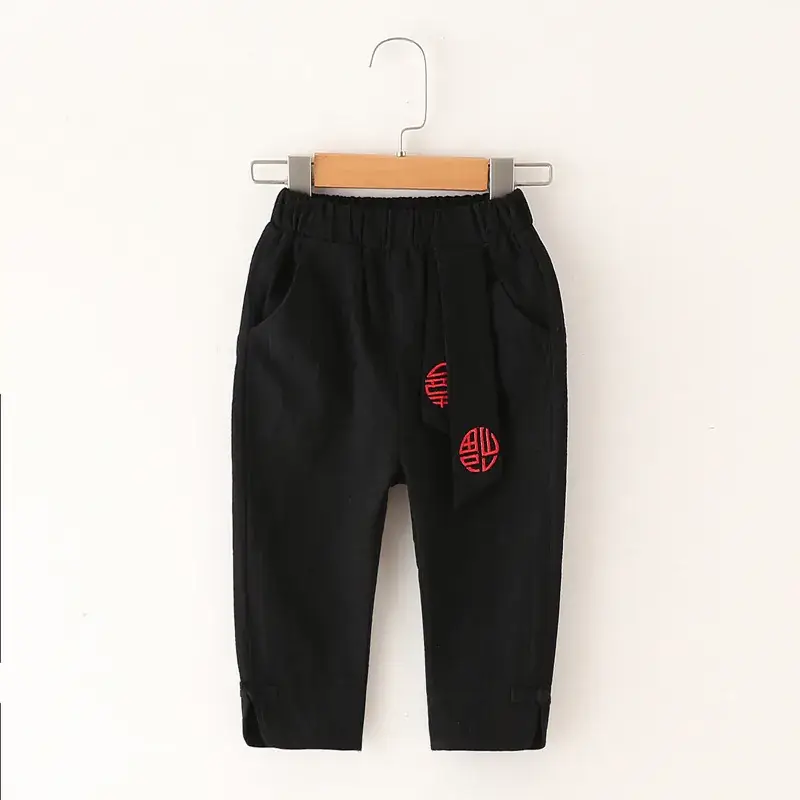 Ethnic Style Boys Autumn Trousers with Tang Design - Image 4