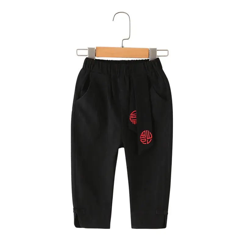 Ethnic Style Boys Autumn Trousers with Tang Design - Image 6
