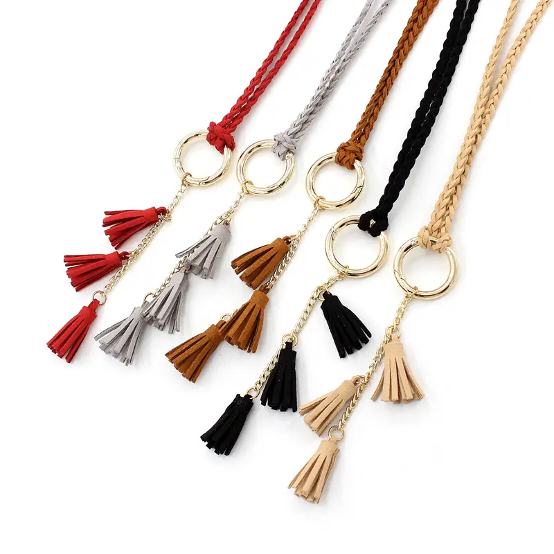 Black Tassel Waist Belt for Women - Image 8