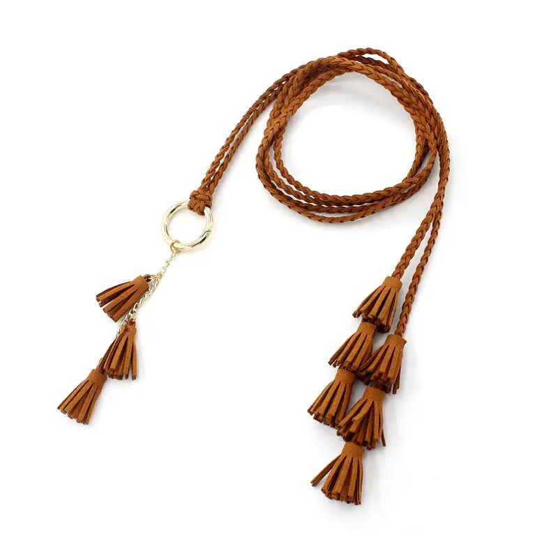Black Tassel Waist Belt for Women - Image 5