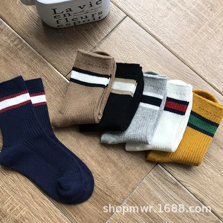 New Korean-Style Double-Needle Socks for Kids & Teens - Image 3