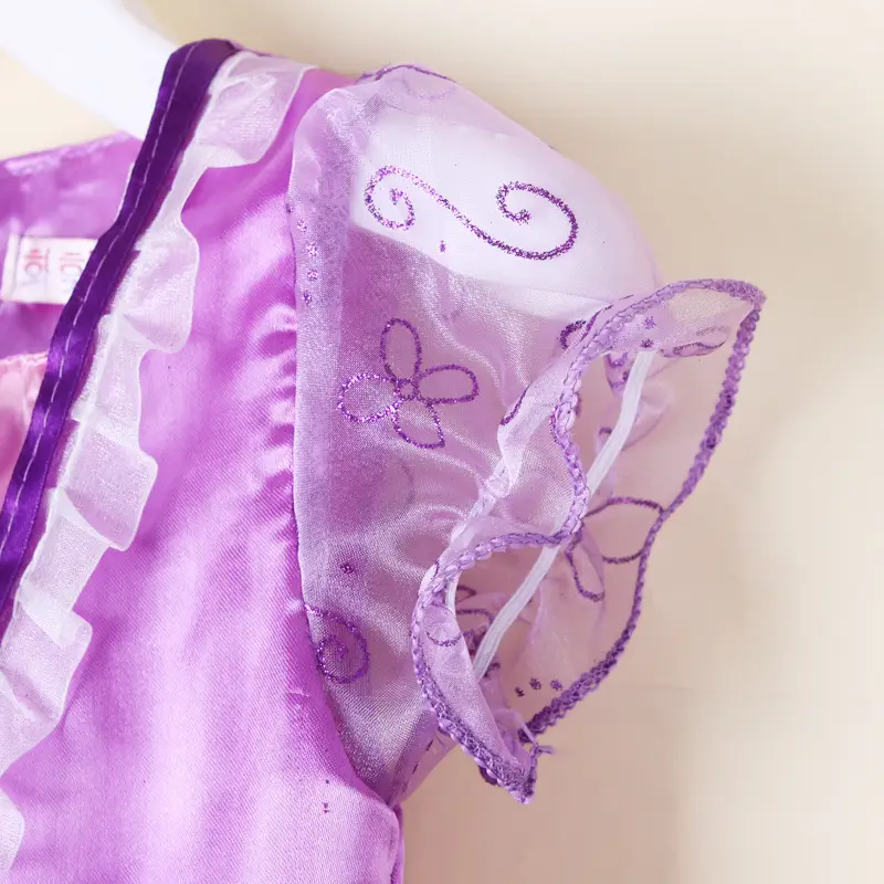 Girls Purple Lace Summer Dress Short Sleeve — feature 11
