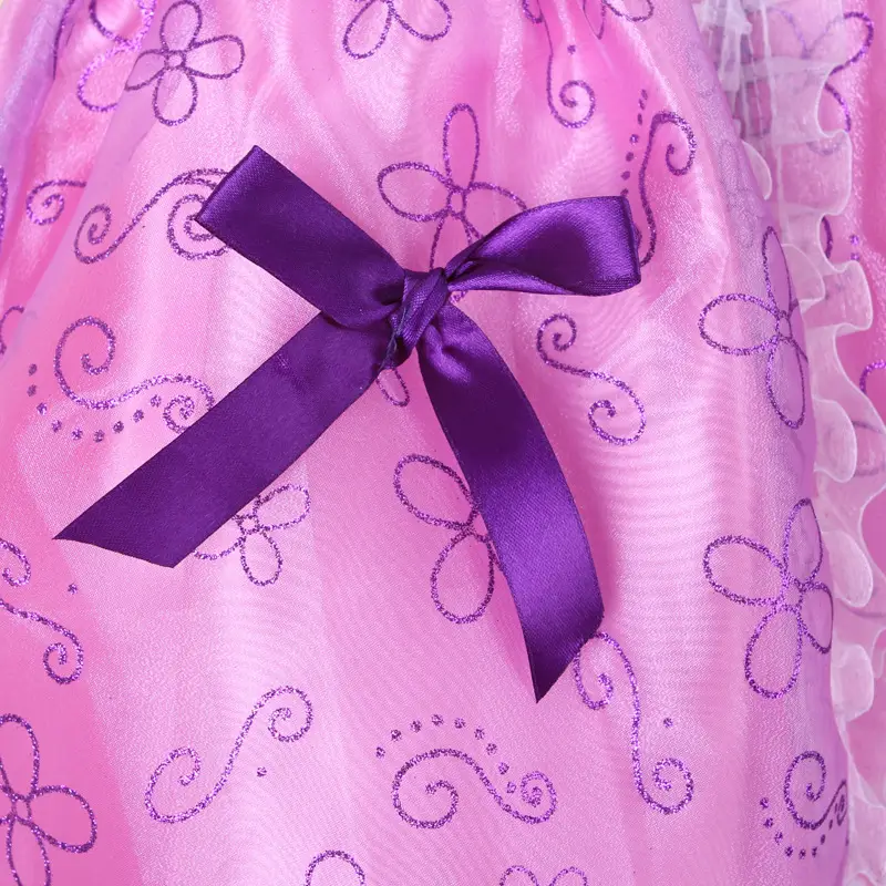 Girls Purple Lace Summer Dress Short Sleeve — feature 12