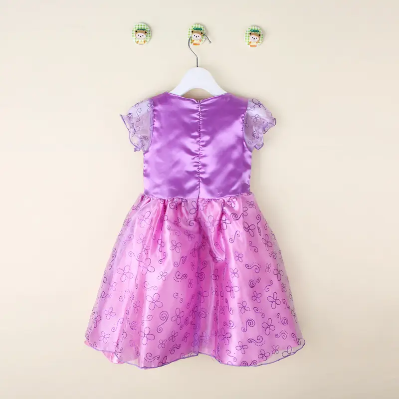Girls Purple Lace Summer Dress Short Sleeve — feature 15
