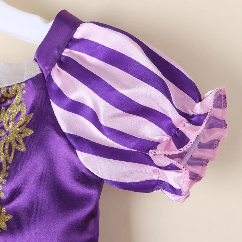 Girls Purple Lace Summer Dress Short Sleeve — feature 32