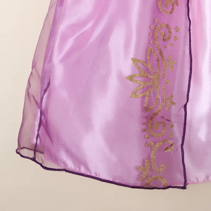Girls Purple Lace Summer Dress Short Sleeve — feature 34