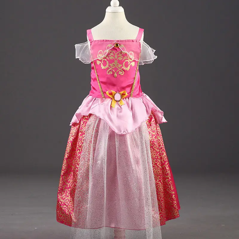 Pink Floral Bow Princess Dress for Girls - Image 10