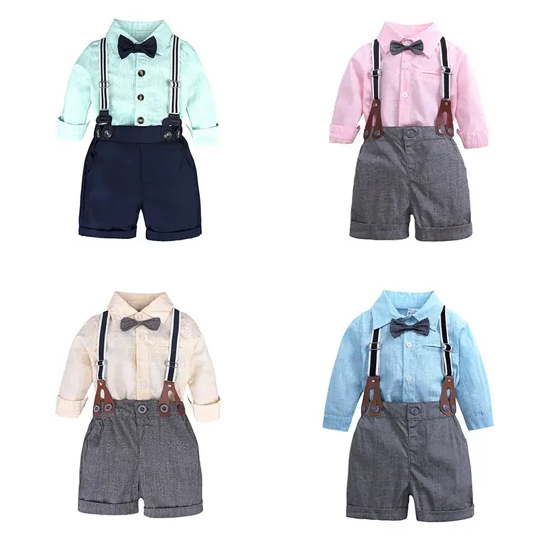 2025 Infant Toddler Suit Bow Tie Shorts Set