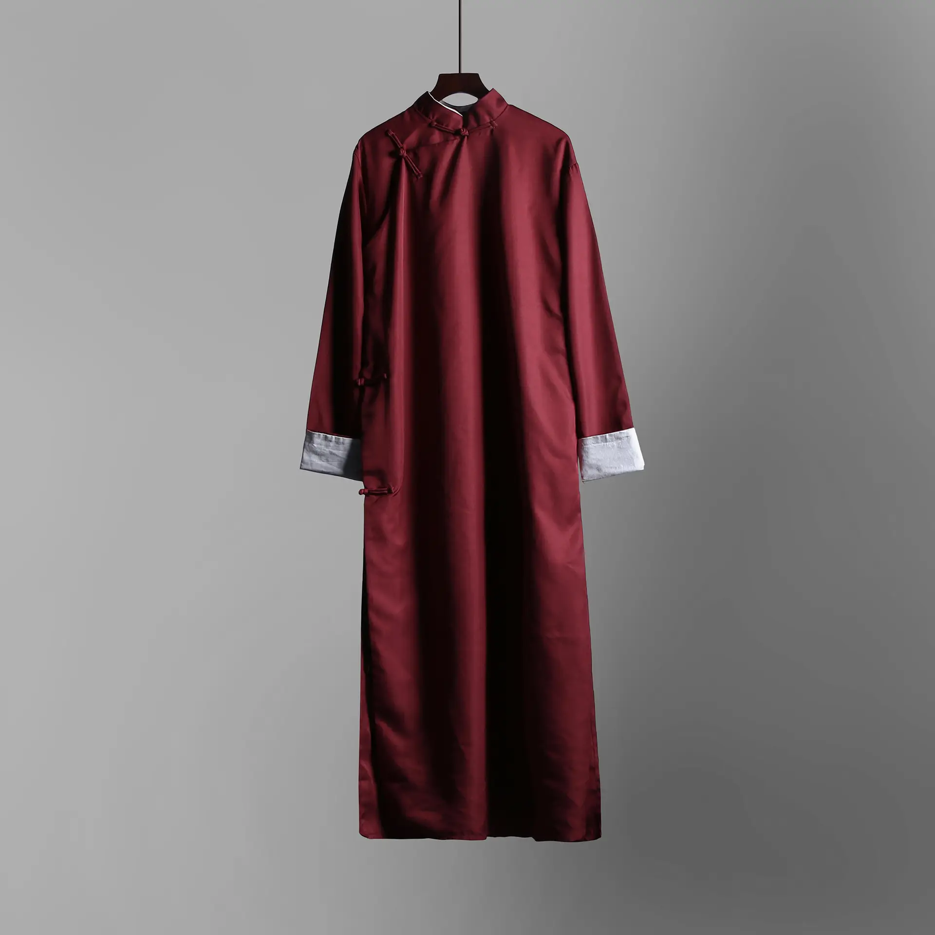 Men Chinese Robe Vest Long Shirt Cross Talk Gown Performance Clothing - Image 4