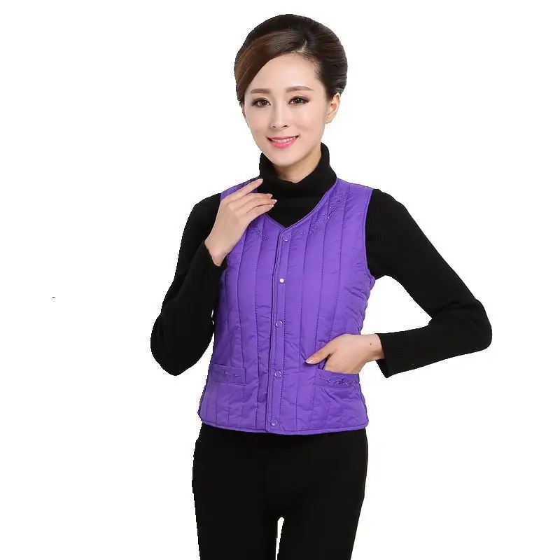 Purple Cotton Vests for Women Autumn Winter Warm Clothing - Image 8