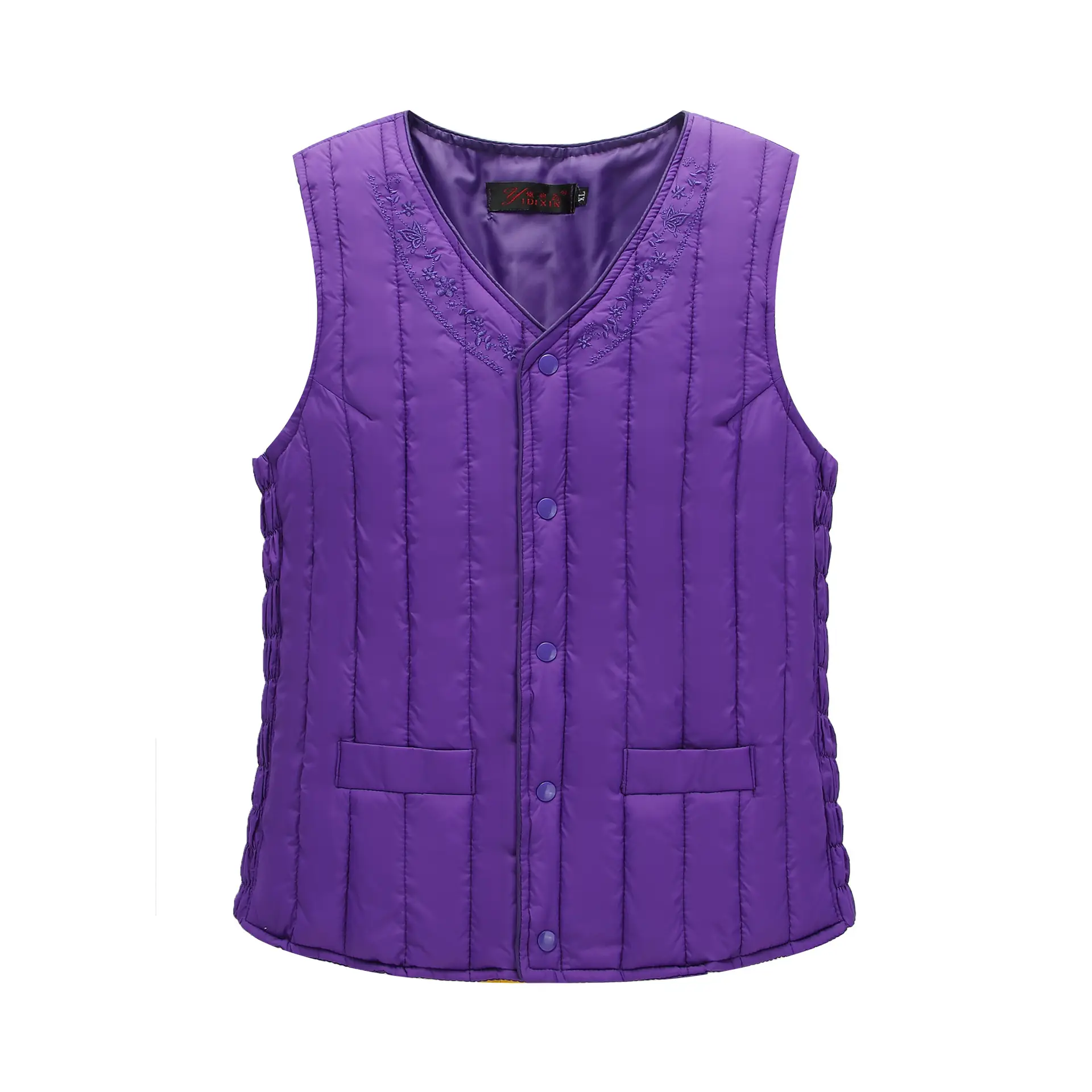 Purple Cotton Vests for Women Autumn Winter Warm Clothing - Image 2